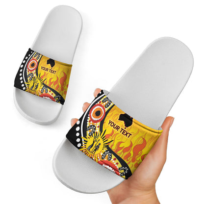 Australia Bushfire Aboriginal Personalised Slide Sandals Bush Fire Dreaming