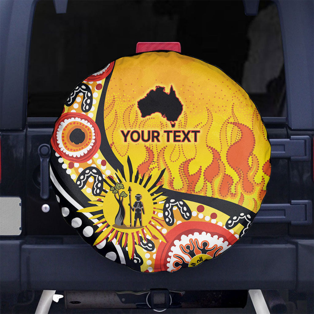 Australia Bushfire Aboriginal Personalised Spare Tire Cover Bush Fire Dreaming