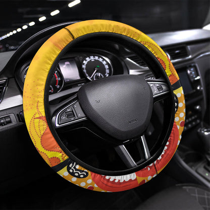 Australia Bushfire Aboriginal Steering Wheel Cover Bush Fire Dreaming