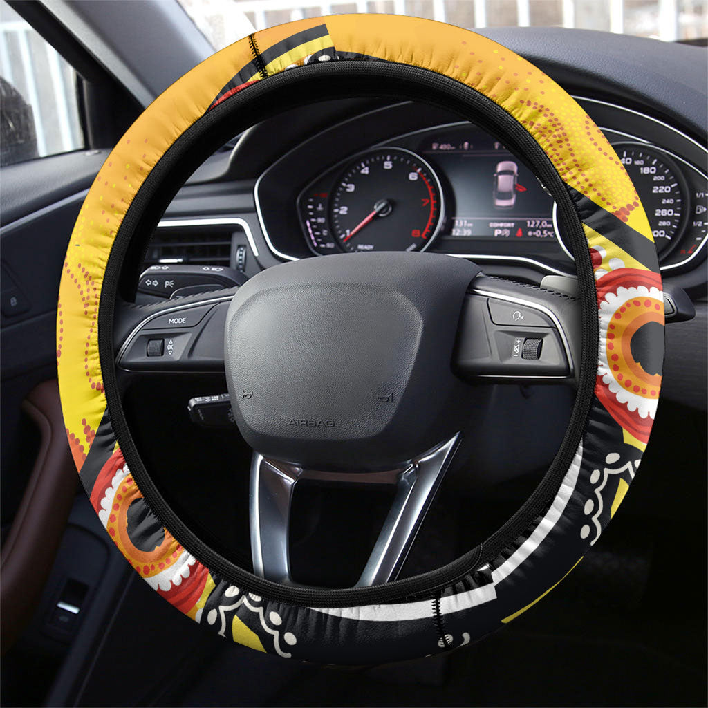 Australia Bushfire Aboriginal Steering Wheel Cover Bush Fire Dreaming