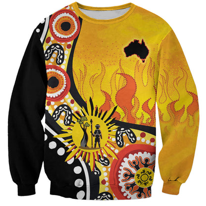 Australia Bushfire Aboriginal Personalised Sweatshirt Bush Fire Dreaming