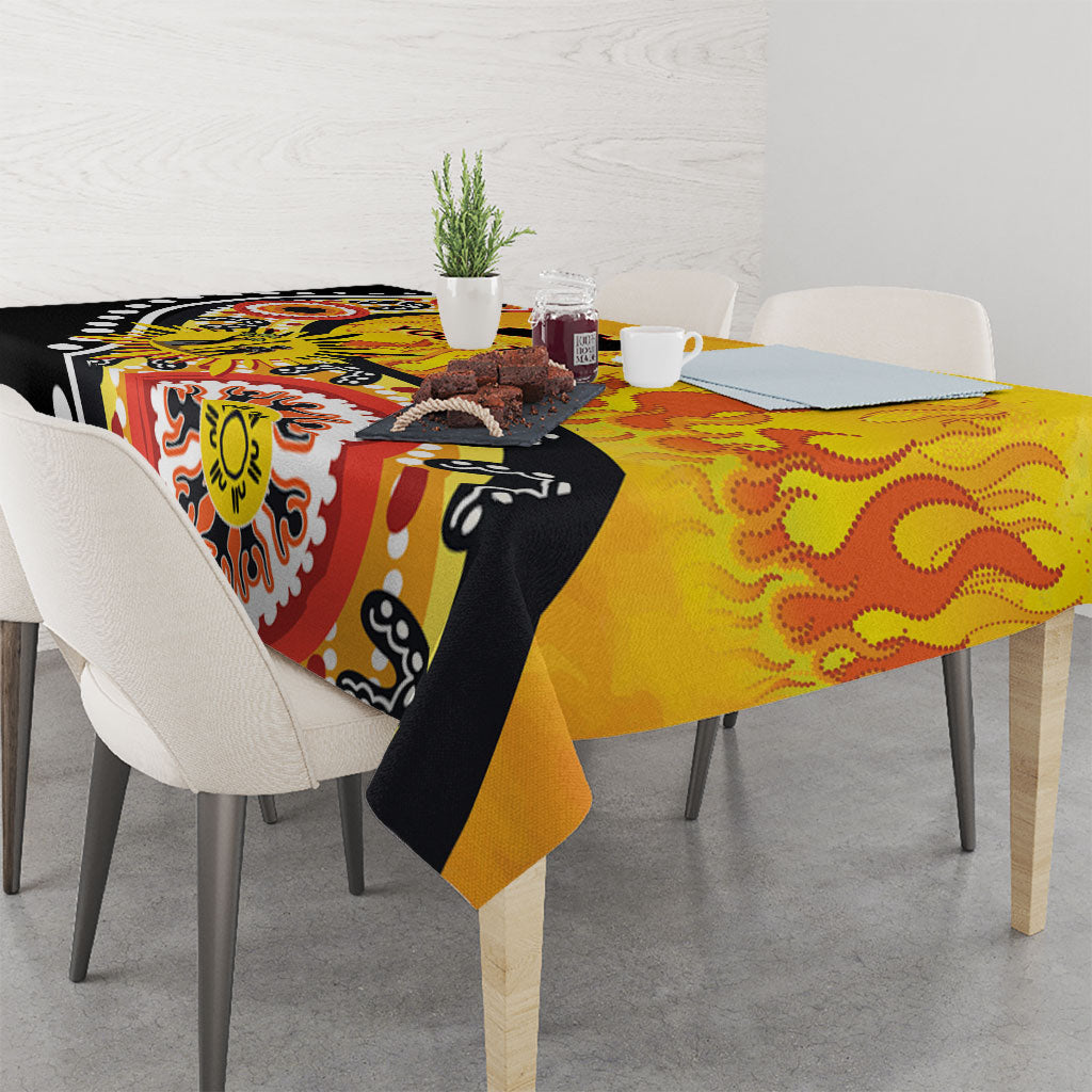 Australia Bushfire Aboriginal Personalised Tablecloth Bush Fire Dreaming