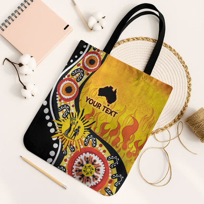 Australia Bushfire Aboriginal Personalised Tote Bag Bush Fire Dreaming