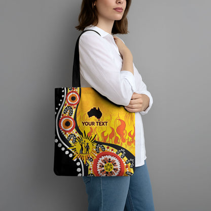 Australia Bushfire Aboriginal Personalised Tote Bag Bush Fire Dreaming