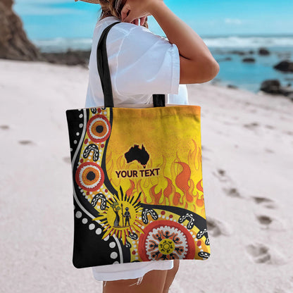Australia Bushfire Aboriginal Personalised Tote Bag Bush Fire Dreaming