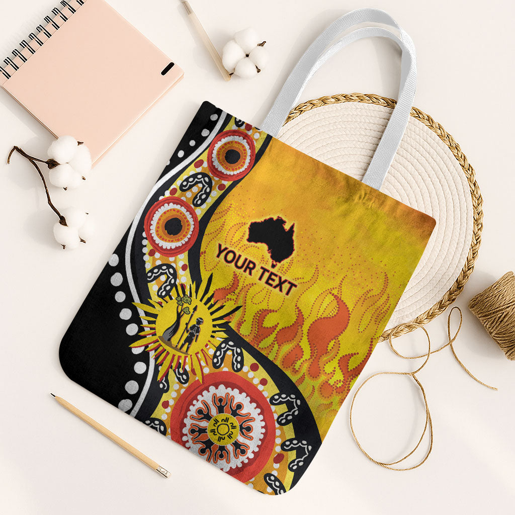 Australia Bushfire Aboriginal Personalised Tote Bag Bush Fire Dreaming