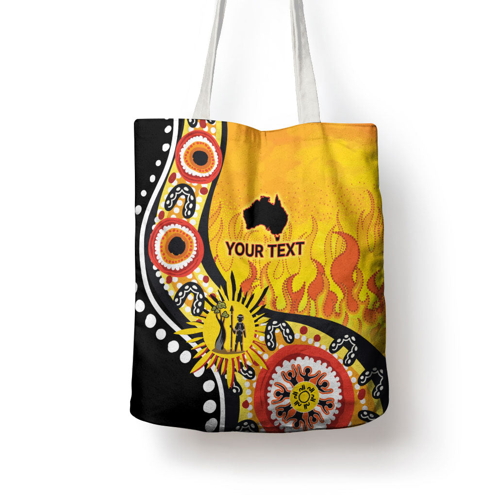 Australia Bushfire Aboriginal Personalised Tote Bag Bush Fire Dreaming