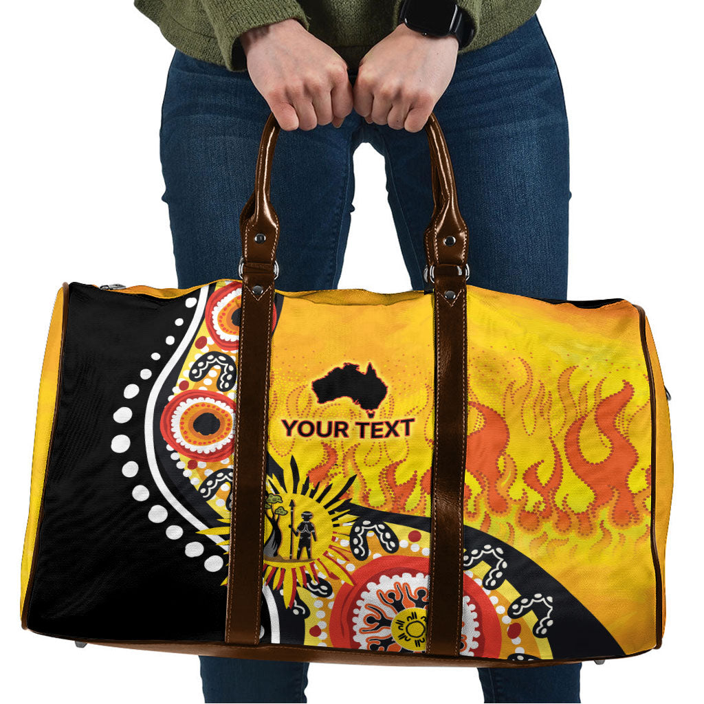 Australia Bushfire Aboriginal Personalised Travel Bag Bush Fire Dreaming