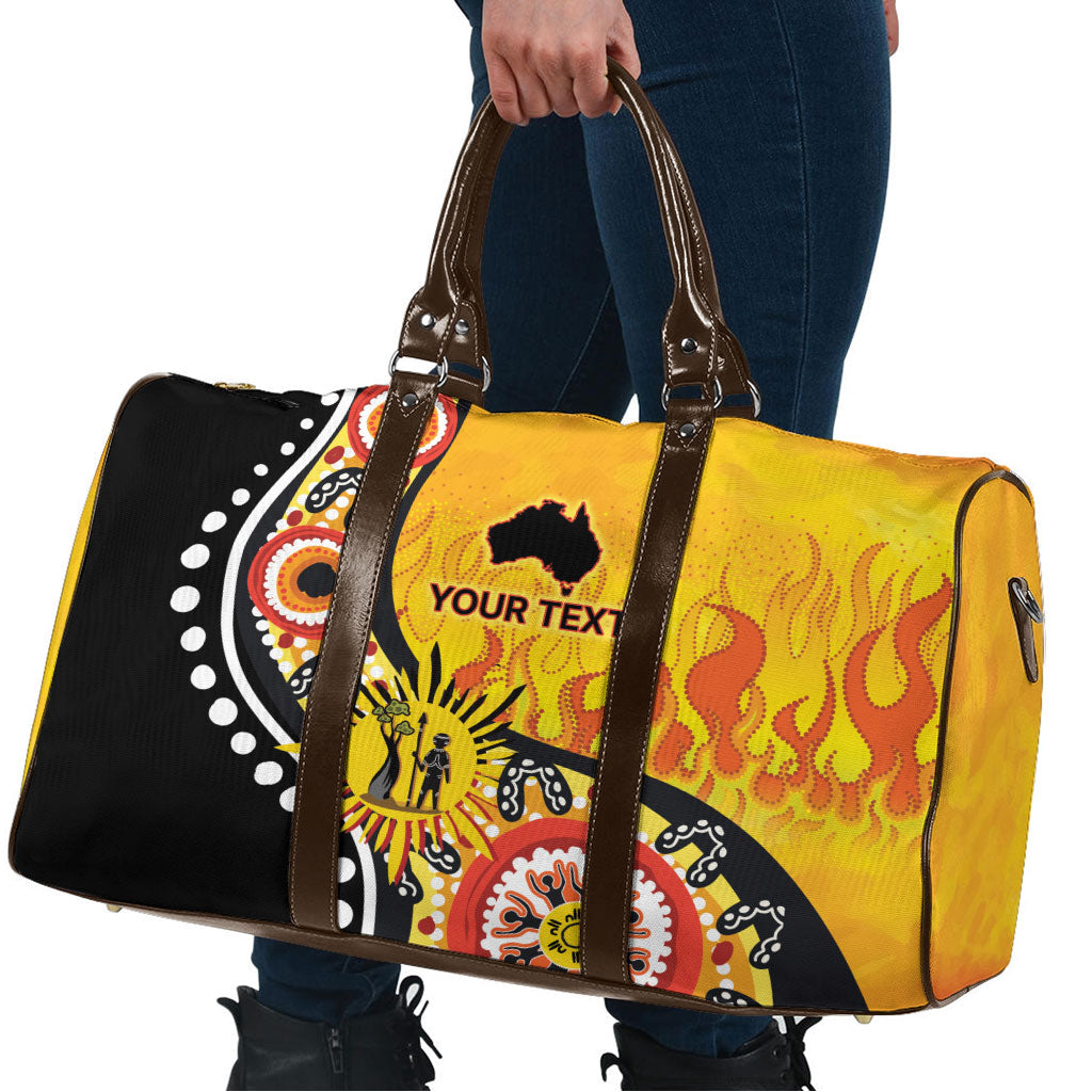 Australia Bushfire Aboriginal Personalised Travel Bag Bush Fire Dreaming