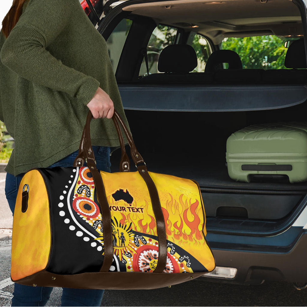 Australia Bushfire Aboriginal Personalised Travel Bag Bush Fire Dreaming