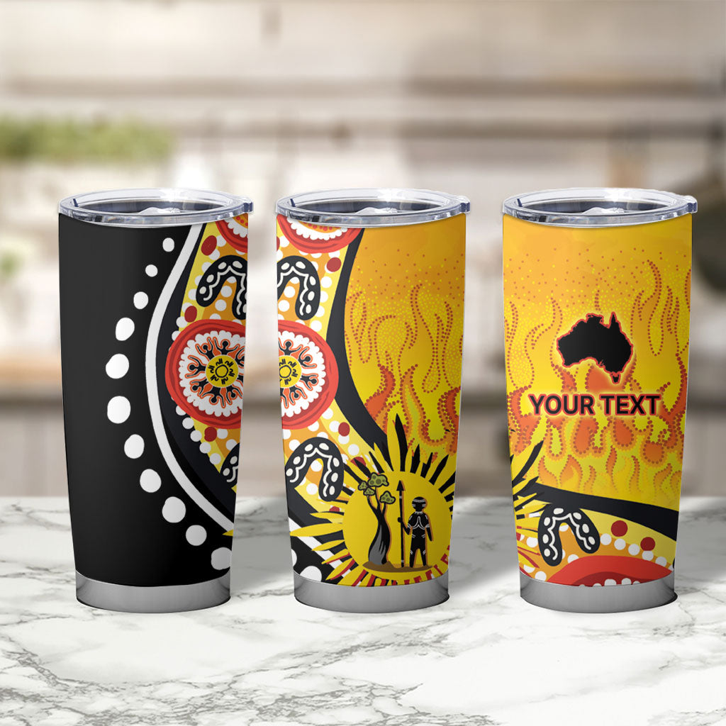 Australia Bushfire Aboriginal Personalised Tumbler Cup Bush Fire Dreaming
