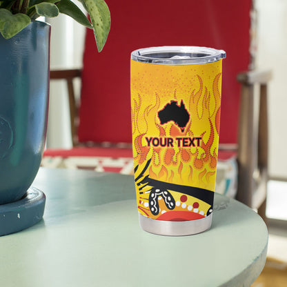 Australia Bushfire Aboriginal Personalised Tumbler Cup Bush Fire Dreaming