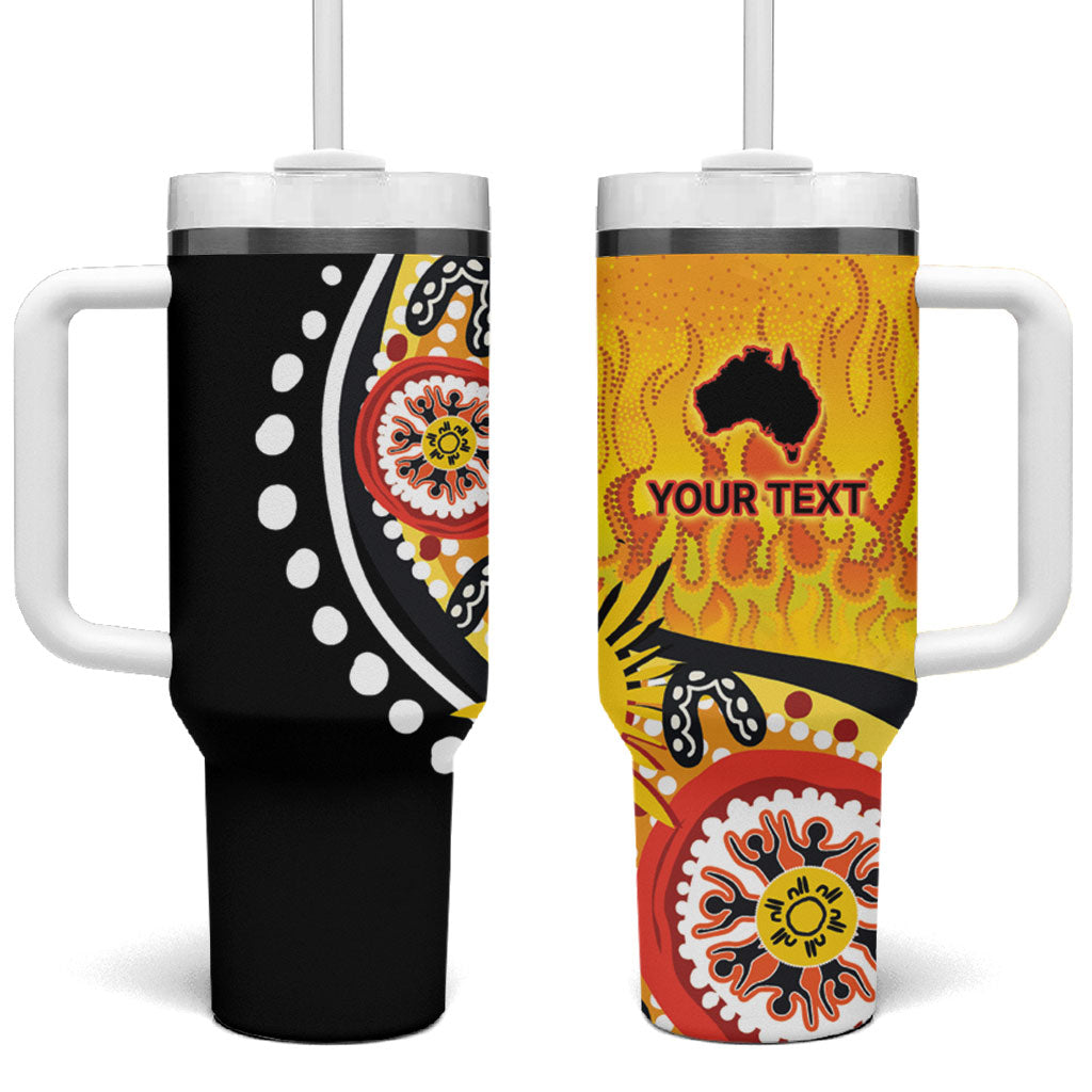 Australia Bushfire Aboriginal Personalised Tumbler With Handle Bush Fire Dreaming