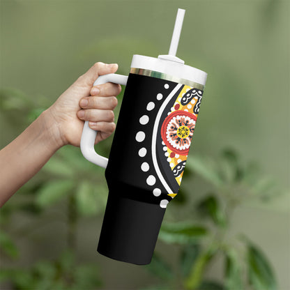 Australia Bushfire Aboriginal Personalised Tumbler With Handle Bush Fire Dreaming