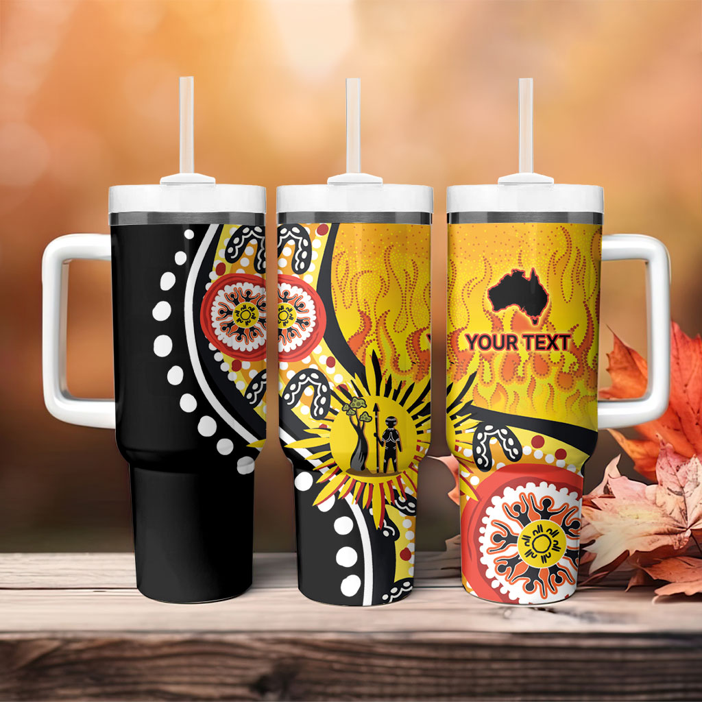 Australia Bushfire Aboriginal Personalised Tumbler With Handle Bush Fire Dreaming