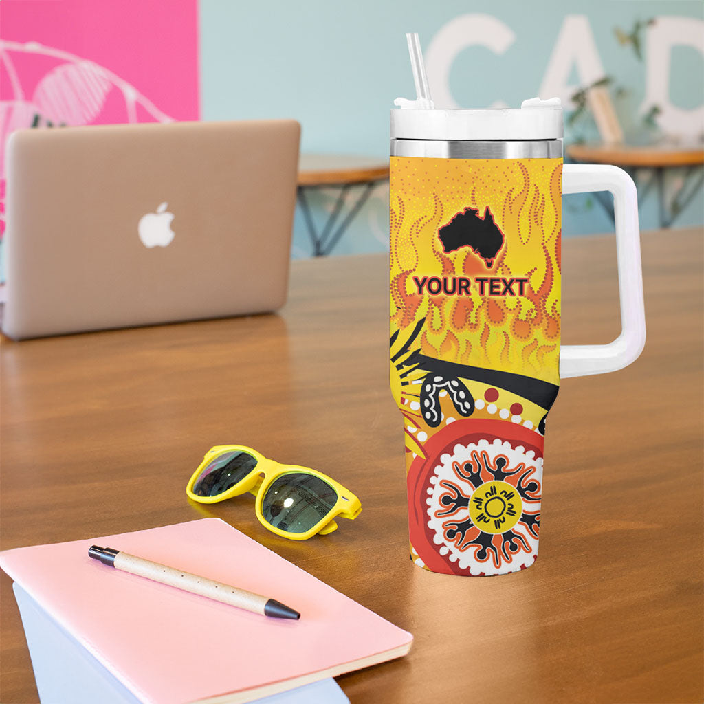 Australia Bushfire Aboriginal Personalised Tumbler With Handle Bush Fire Dreaming