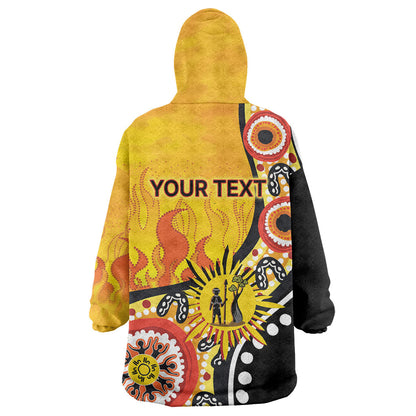 Australia Bushfire Aboriginal Personalised Wearable Blanket Hoodie Bush Fire Dreaming