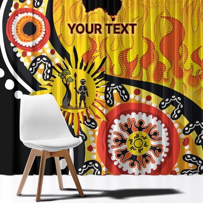 Australia Bushfire Aboriginal Personalised Window Curtain Bush Fire Dreaming