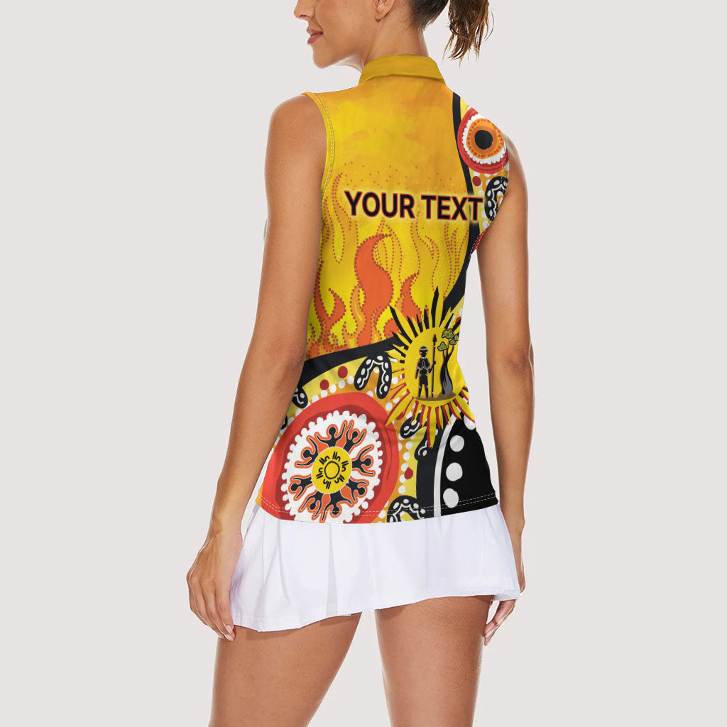 Australia Bushfire Aboriginal Personalised Women Sleeveless Polo Shirt Bush Fire Dreaming