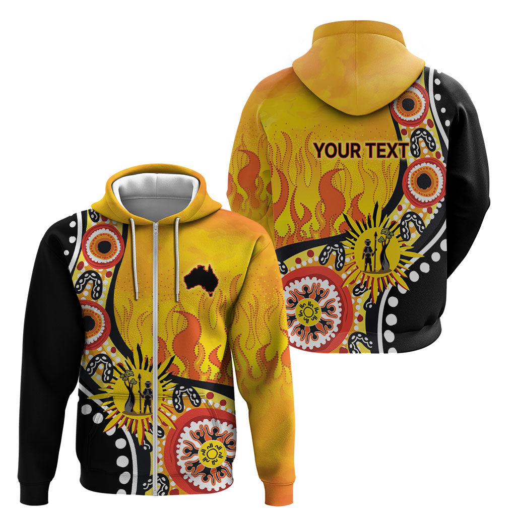 Australia Bushfire Aboriginal Personalised Zip Hoodie Bush Fire Dreaming