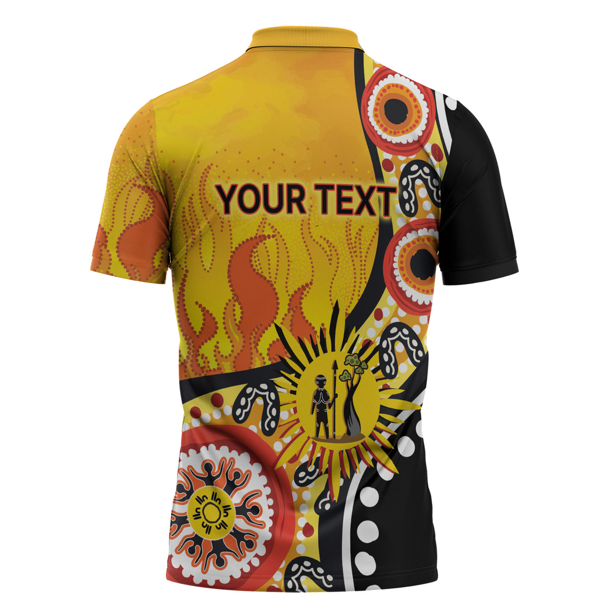 Australia Bushfire Aboriginal Personalised Zipper Polo Shirt Bush Fire Dreaming