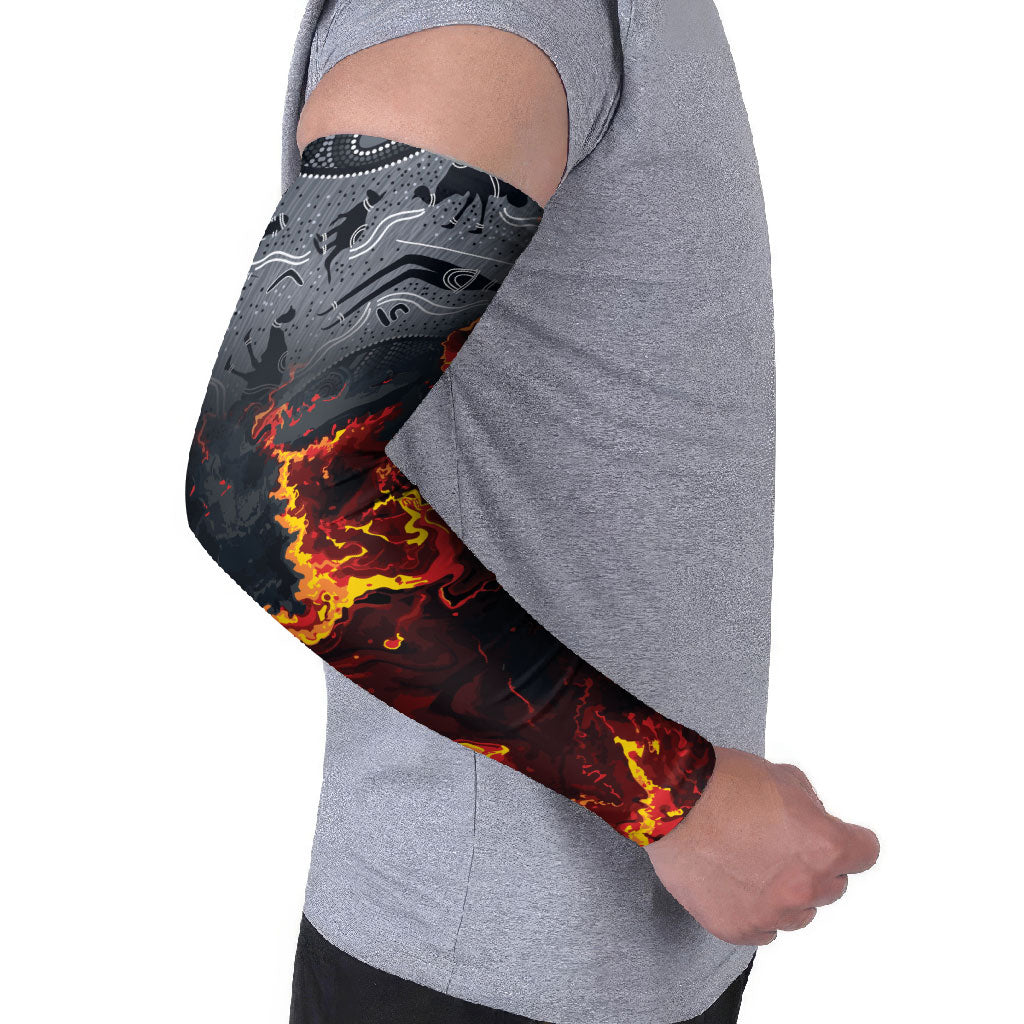 Australia Bushfire Aboriginal Personalised Arm Sleeves Fire Dreaming Healing Country