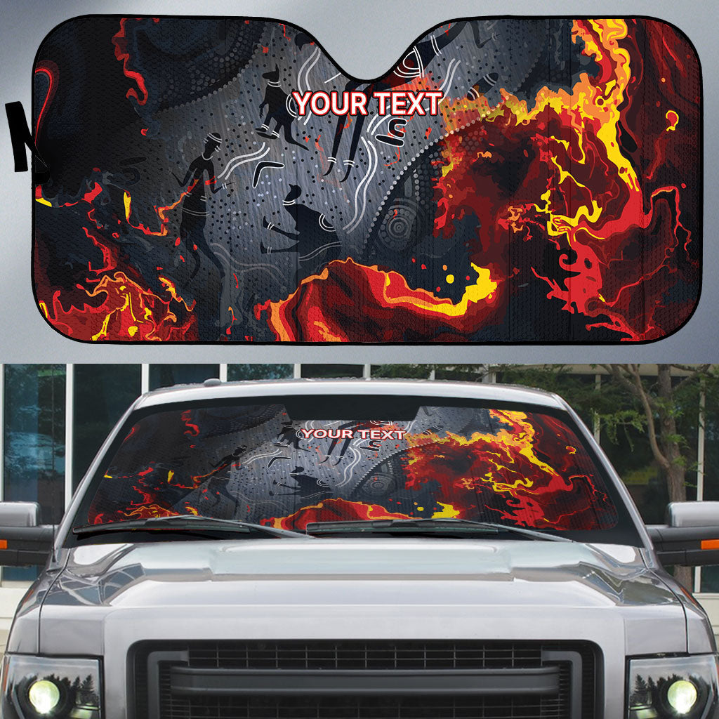 Australia Bushfire Aboriginal Personalised Auto Sun Shade Fire Dreaming Healing Country