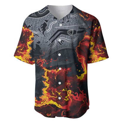 Australia Bushfire Aboriginal Personalised Baseball Jersey Fire Dreaming Healing Country