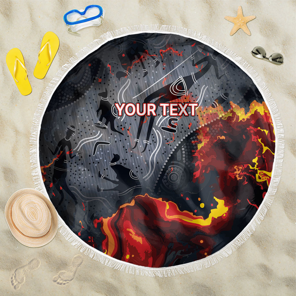 Australia Bushfire Aboriginal Personalised Beach Blanket Fire Dreaming Healing Country