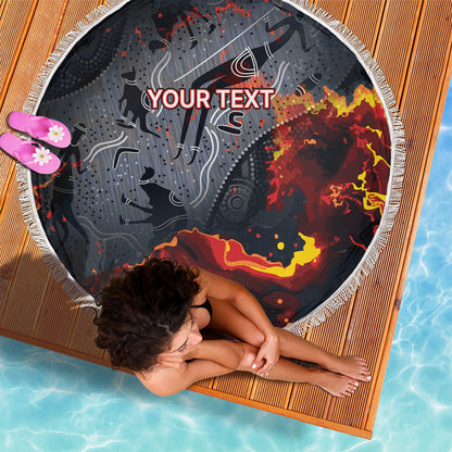 Australia Bushfire Aboriginal Personalised Beach Blanket Fire Dreaming Healing Country