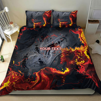Australia Bushfire Aboriginal Personalised Bedding Set Fire Dreaming Healing Country