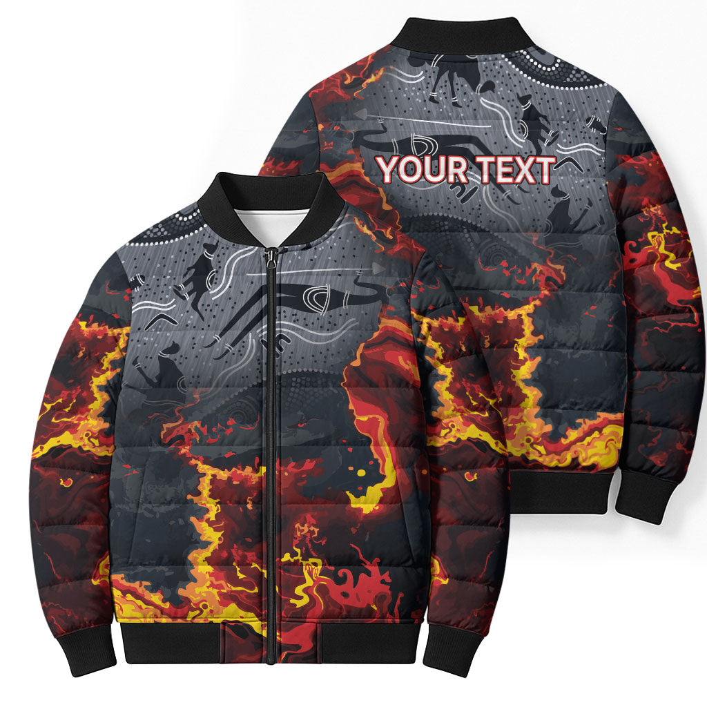 Australia Bushfire Aboriginal Personalised Bomber Puffer Jacket Fire Dreaming Healing Country