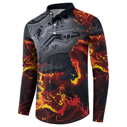 Australia Bushfire Aboriginal Personalised Button Sweatshirt Fire Dreaming Healing Country