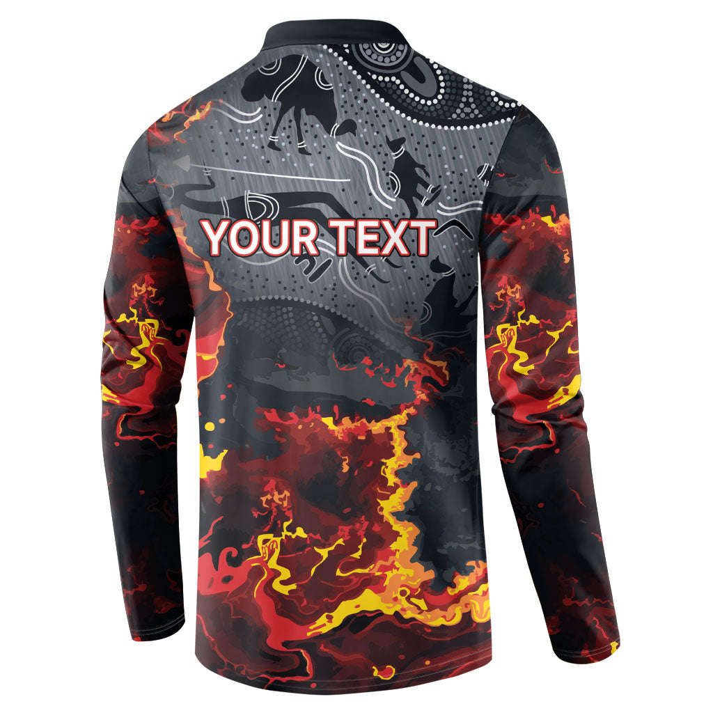 Australia Bushfire Aboriginal Personalised Button Sweatshirt Fire Dreaming Healing Country