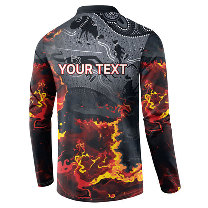 Australia Bushfire Aboriginal Personalised Button Sweatshirt Fire Dreaming Healing Country