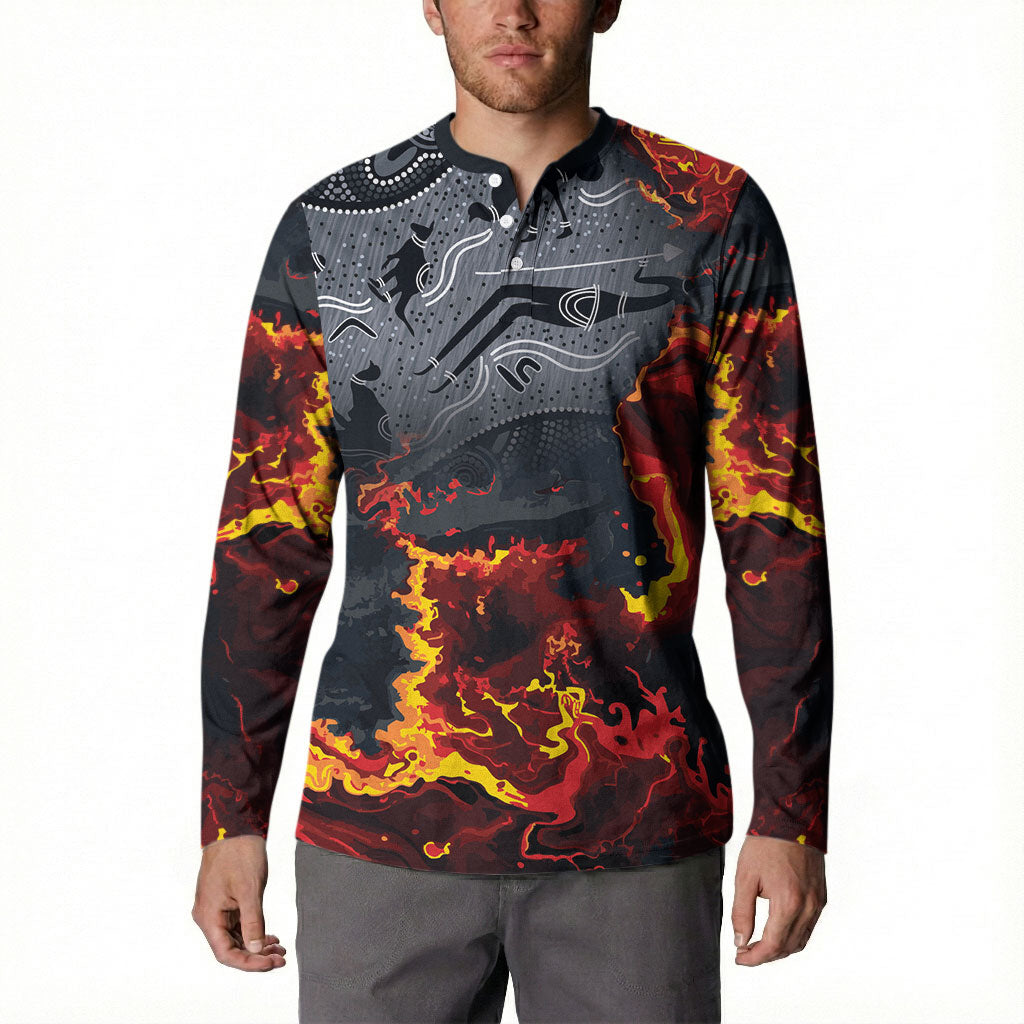 Australia Bushfire Aboriginal Personalised Button Sweatshirt Fire Dreaming Healing Country