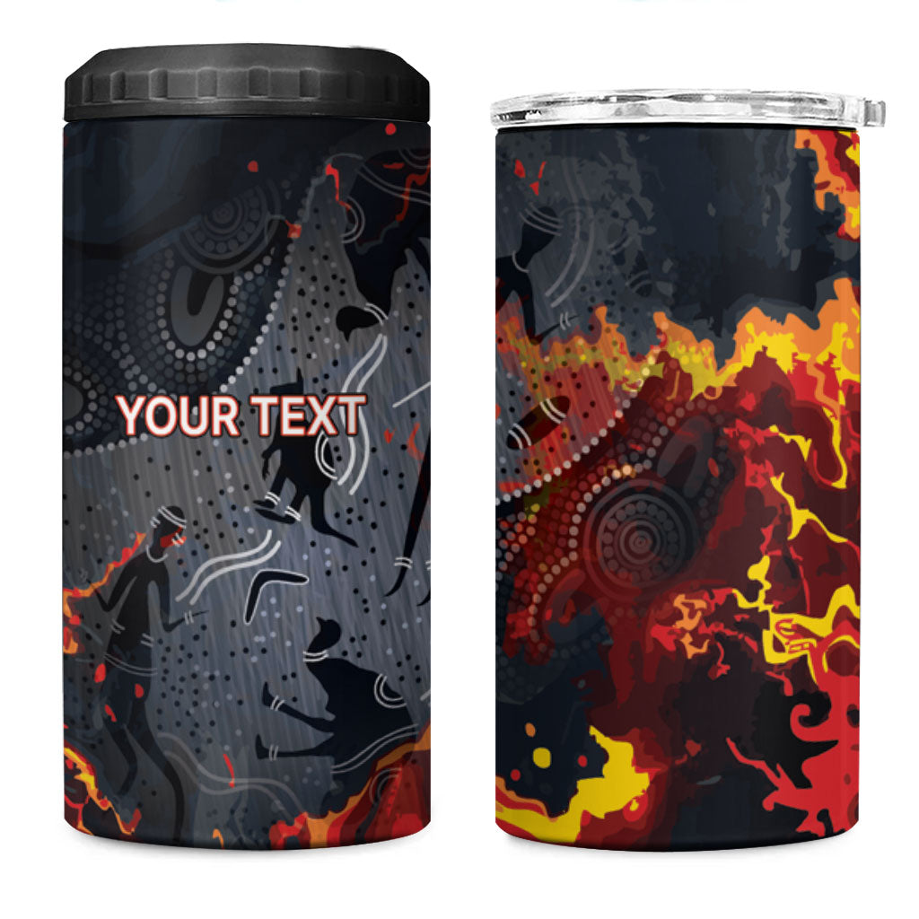 Australia Bushfire Aboriginal Personalised 4 in 1 Can Cooler Tumbler Fire Dreaming Healing Country