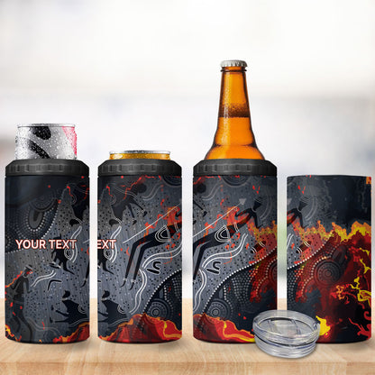 Australia Bushfire Aboriginal Personalised 4 in 1 Can Cooler Tumbler Fire Dreaming Healing Country