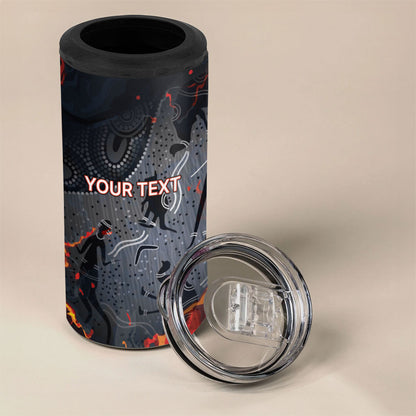 Australia Bushfire Aboriginal Personalised 4 in 1 Can Cooler Tumbler Fire Dreaming Healing Country