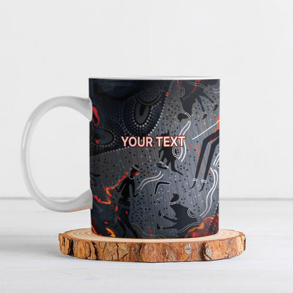 Australia Bushfire Aboriginal Personalised Ceramic Mug Fire Dreaming Healing Country