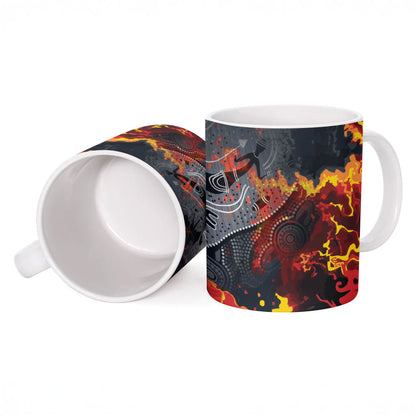 Australia Bushfire Aboriginal Personalised Ceramic Mug Fire Dreaming Healing Country