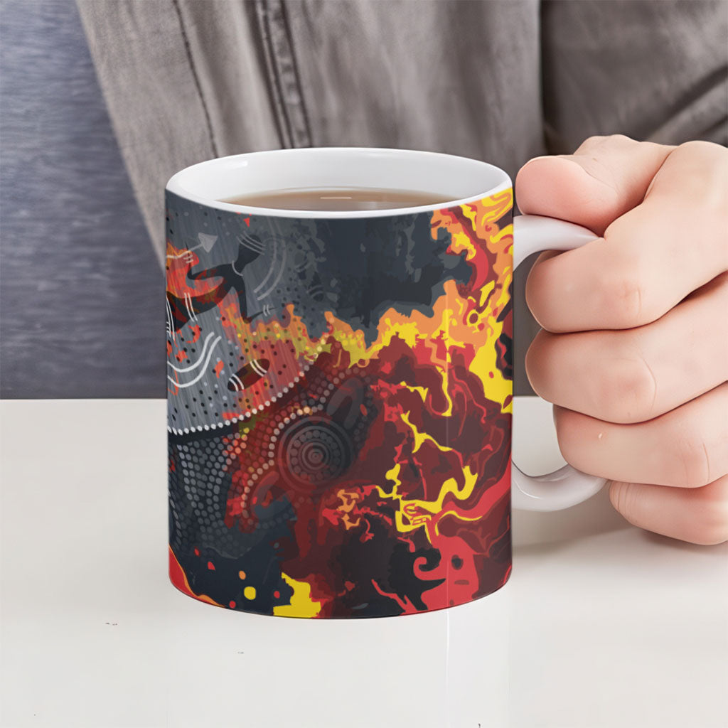 Australia Bushfire Aboriginal Personalised Ceramic Mug Fire Dreaming Healing Country