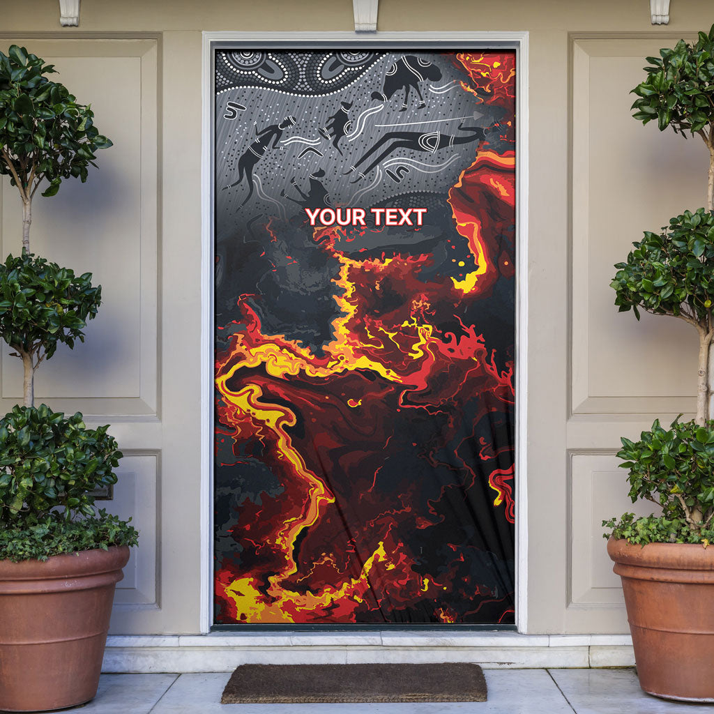 Australia Bushfire Aboriginal Personalised Door Cover Fire Dreaming Healing Country