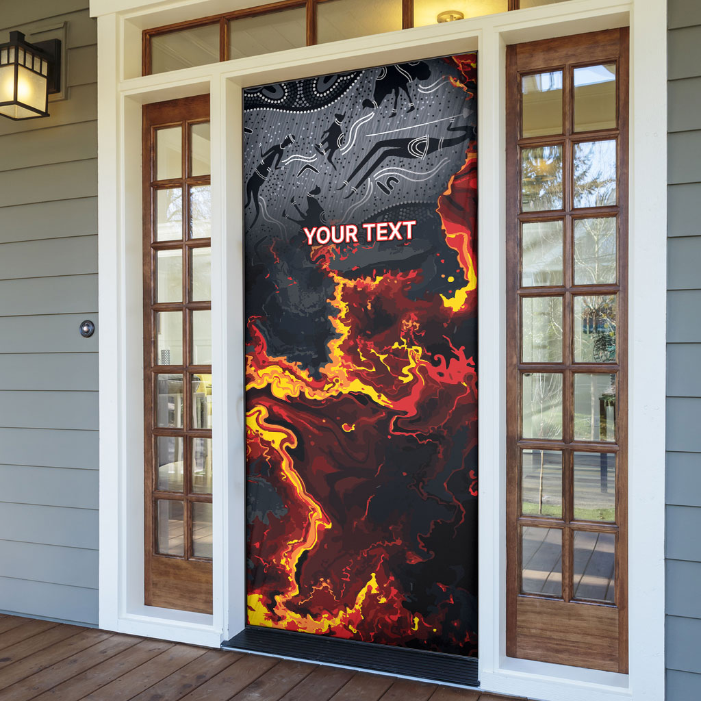 Australia Bushfire Aboriginal Personalised Door Cover Fire Dreaming Healing Country