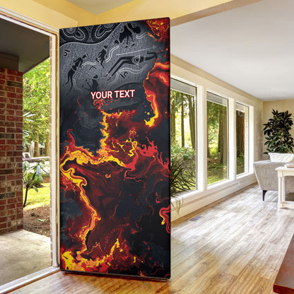 Australia Bushfire Aboriginal Personalised Door Cover Fire Dreaming Healing Country