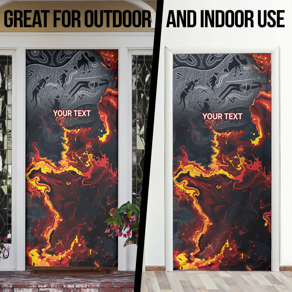 Australia Bushfire Aboriginal Personalised Door Cover Fire Dreaming Healing Country