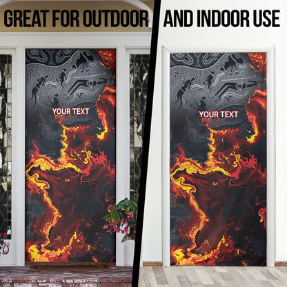 Australia Bushfire Aboriginal Personalised Door Cover Fire Dreaming Healing Country