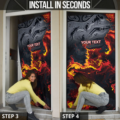 Australia Bushfire Aboriginal Personalised Door Cover Fire Dreaming Healing Country