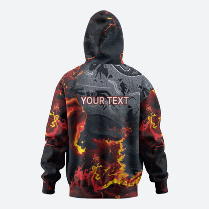 Australia Bushfire Aboriginal Personalised Hoodie Fire Dreaming Healing Country