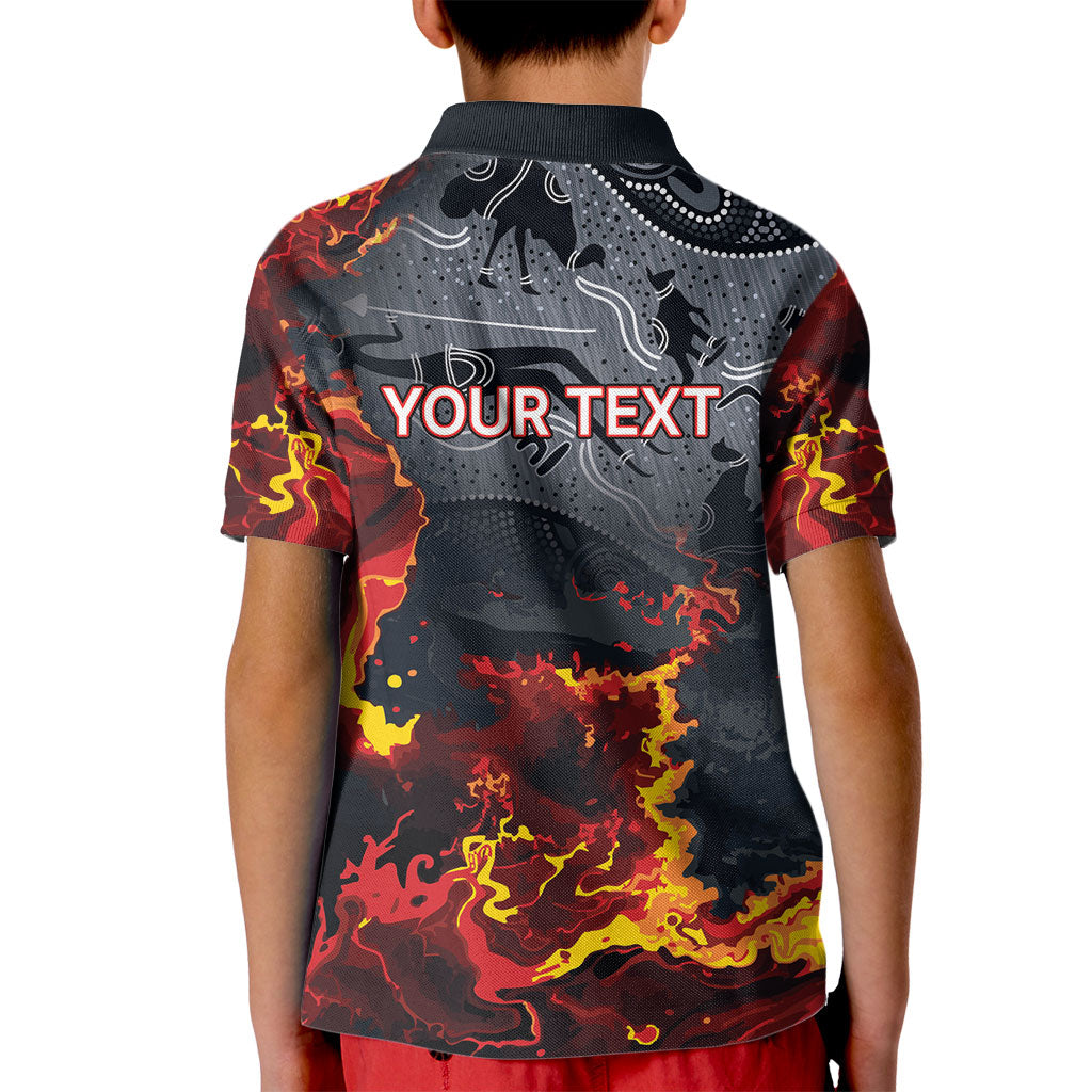 Australia Bushfire Aboriginal Personalised Kid Polo Shirt Fire Dreaming Healing Country